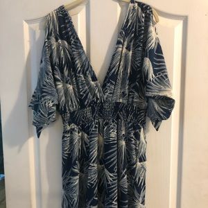 Floor length, peep shoulder summer dress